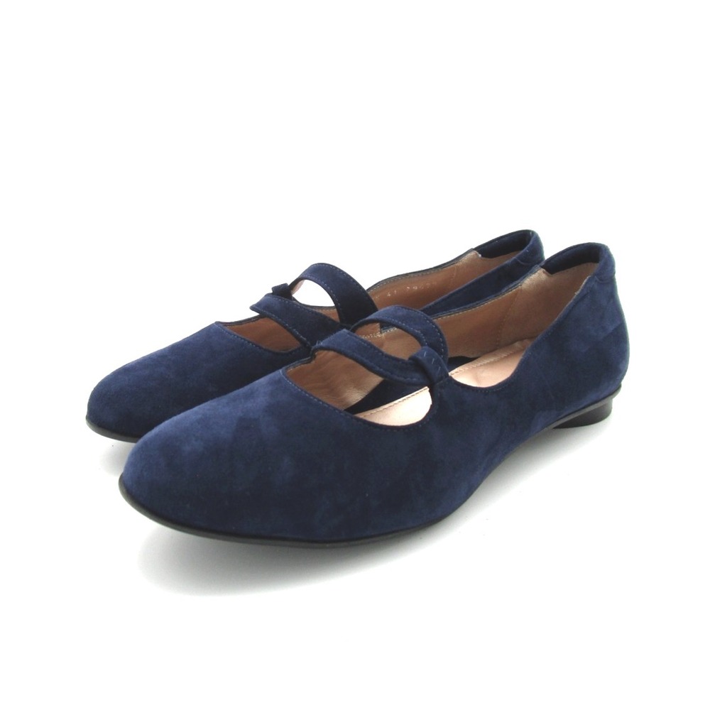 BeautiFeel Navy Suede Mary Jane Flats